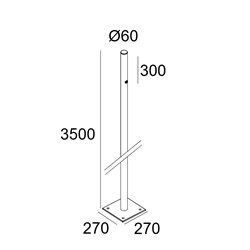 Delta Light Pole 60 3,5M - 1 Base