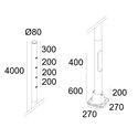 Delta Light Pole 80 4M - 4 Base
