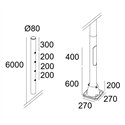 Delta Light Pole 80 6M - 4 Base