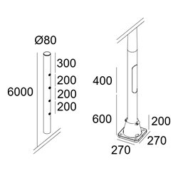Delta Light Pole 80 6M - 4 Base
