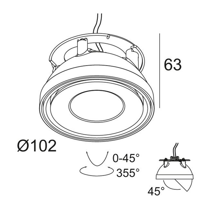 Delta Light TWEETER M TRIMLESS Inbouwspot