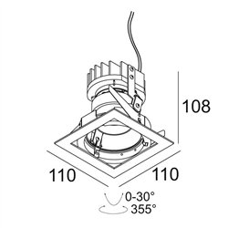 Delta Light iMAX II SQUARE ADJUSTABLE LP Recessed spot