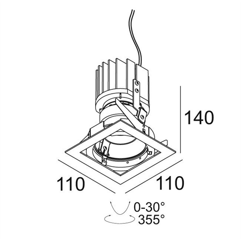 Delta Light iMAX II SQUARE ADJUSTABLE MP Inbouwspot
