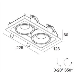 Delta Light Minigrid In 2 recessed spot