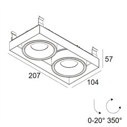 Delta Light Minigrid In Trimless 2 recessed spot
