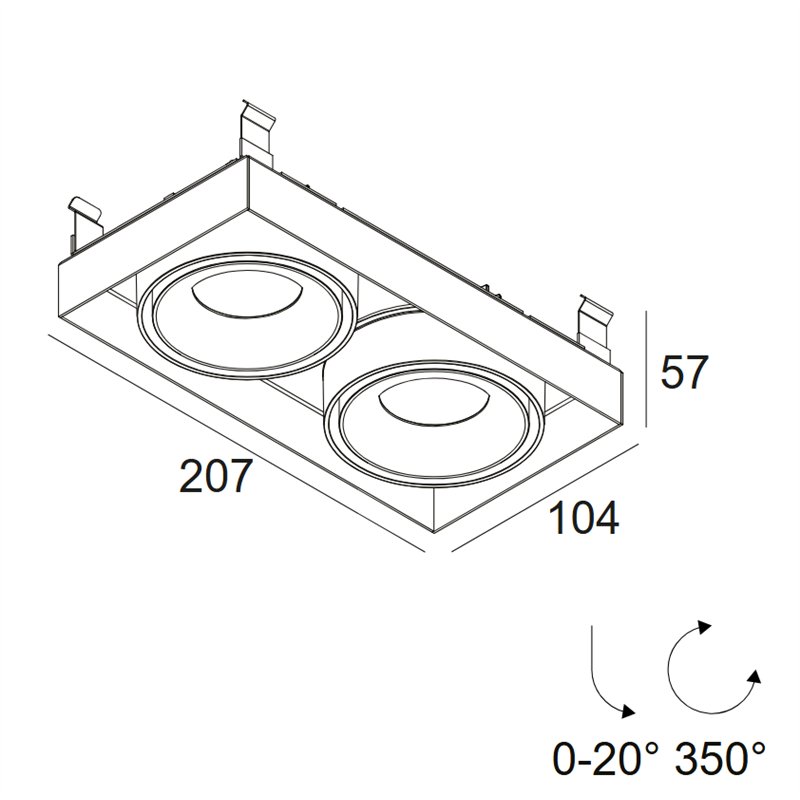 Delta Light Minigrid In Trimless 2 Inbouwspot
