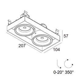 Delta Light Minigrid In Trimless 2 Hi Led recessed spot