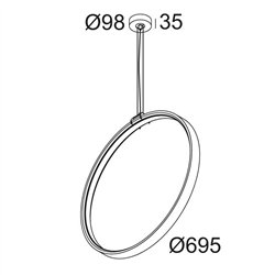 Delta Light SUPERLOOP VC 70 SBL Suspension lamp