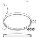 Delta Light SUPERLOOP PLUS HC 70 SBL Hanglamp