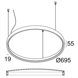 Delta Light SUPERLOOP PLUS HC 70 SBL Suspension lamp