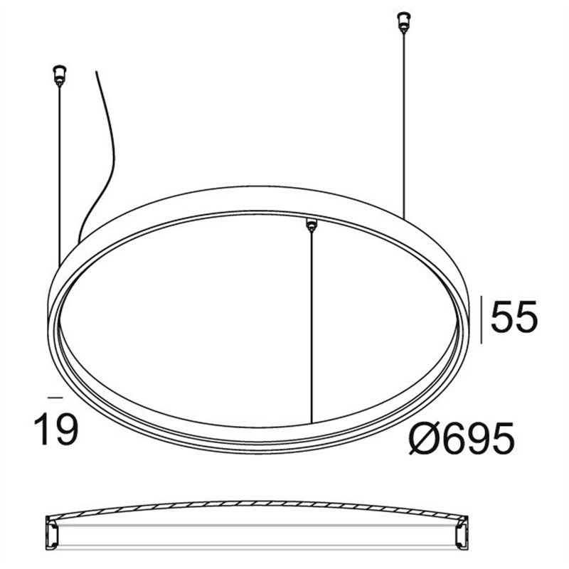 Delta Light SUPERLOOP PLUS HC 70 SBL Hanglamp