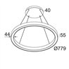 Delta Light SUPER-OH! SLIM 80 CS SBL DOWN Suspension lamp