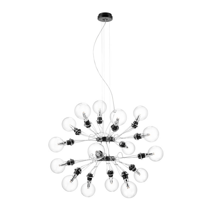 Lumina Matrix Doppia hanglamp met 16 afzonderlijke lampen, dimbaar en geschikt voor E27 lichtbronnen.