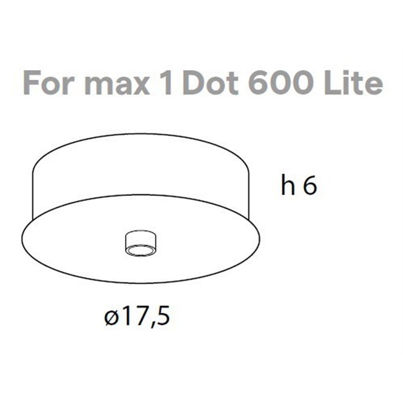 Lumina Dot Lite Rose plafondroos voor een elegante aansluiting van één Dot 600 Lite.