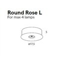 Lumina Round Rose L plafondroos voor een elegante montage van maximaal vier lampen, compatibel met Limbus en Tia 200.