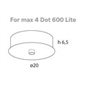Lumina Dot Lite Rose plafondroos voor een elegante montage van maximaal vier Dot 600 Lite lampen.