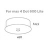 Lumina Dot Lite Rose ceiling rose for elegant mounting of up to four Dot 600 Lite lamps.
