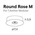 Lumina Aether Round Rose (x1) – plafondpot voor één lamp, Ø17,5 cm, hoogte 5 cm.
