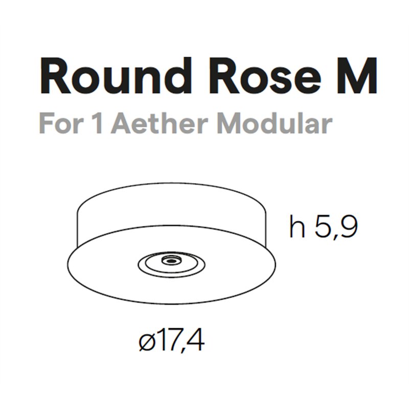 Lumina Aether Round Rose (x1) – plafondpot voor één lamp, Ø17,5 cm, hoogte 5 cm.