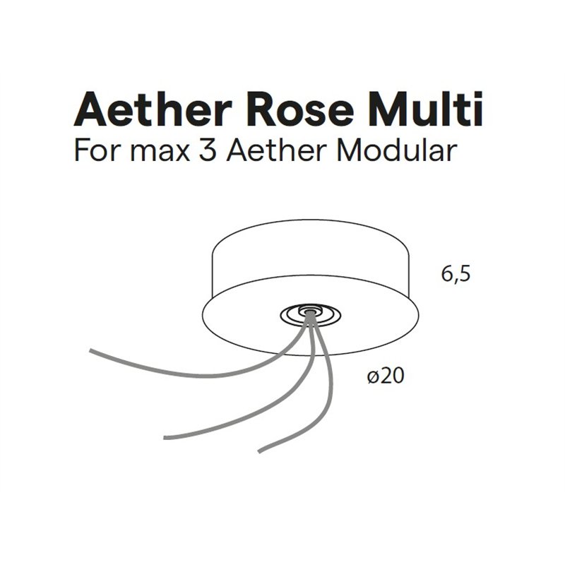 Lumina Aether Rose Multi – Hoogwaardig afwerkingsaccessoire voor max. 3 pendels