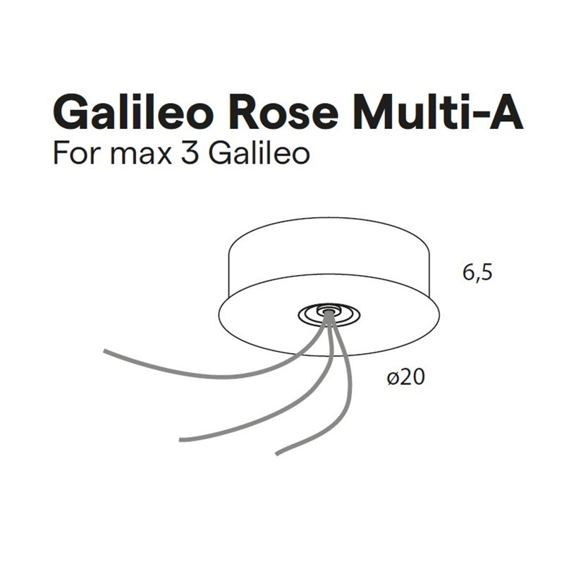 Lumina Galileo Rose Multi‑A – Hoogwaardige plafondpot voor max. 3 Galileo pendels
