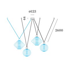 Wever & Ducré Wiro Decenter 4.0 Suspension Set | E27 | 2.6M | For 4 Shades