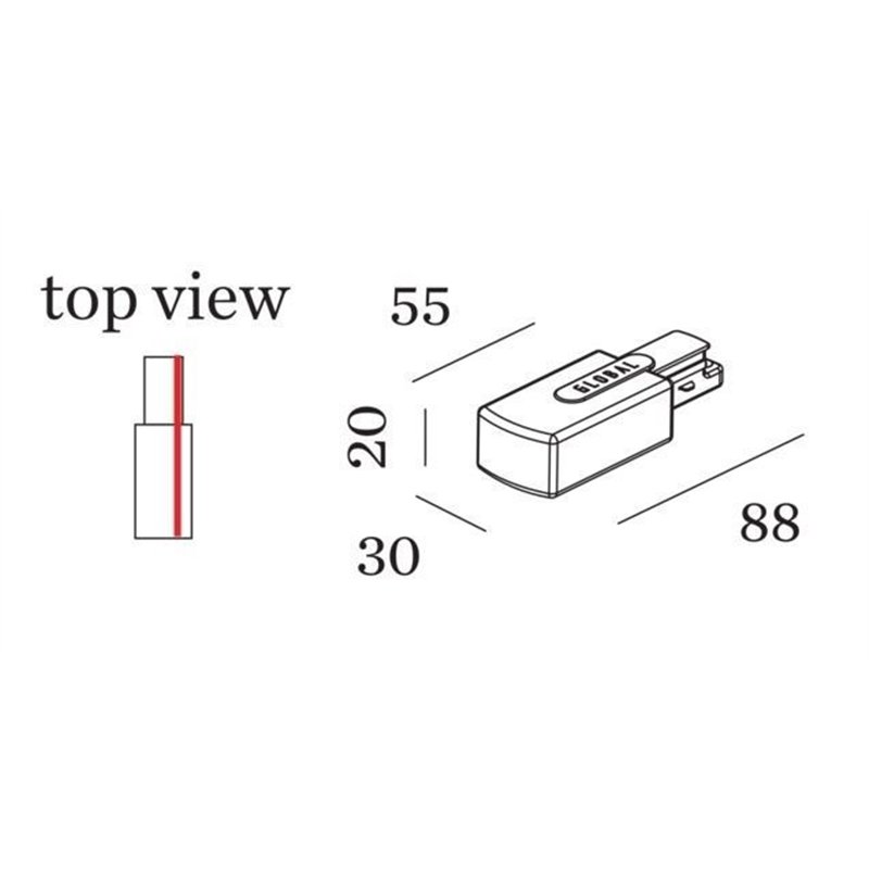 Wever & Ducré End Feed | Right 1-Phase Track