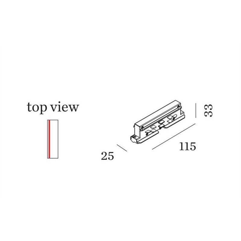 Wever & Ducré Straight Connector 3-Phase Track | Straight