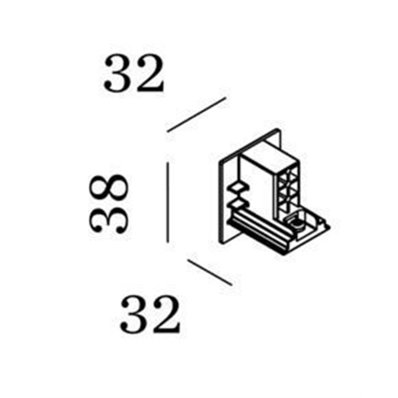 Wever & Ducré End Cap 3-Phase Track | Left/Right