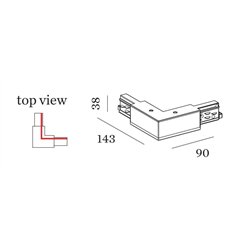 Wever & Ducré L-Connector 1.0 3-Phase Track | Left