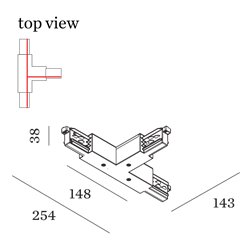 Wever & Ducré T-Connector 1.0 3-Phase Track
