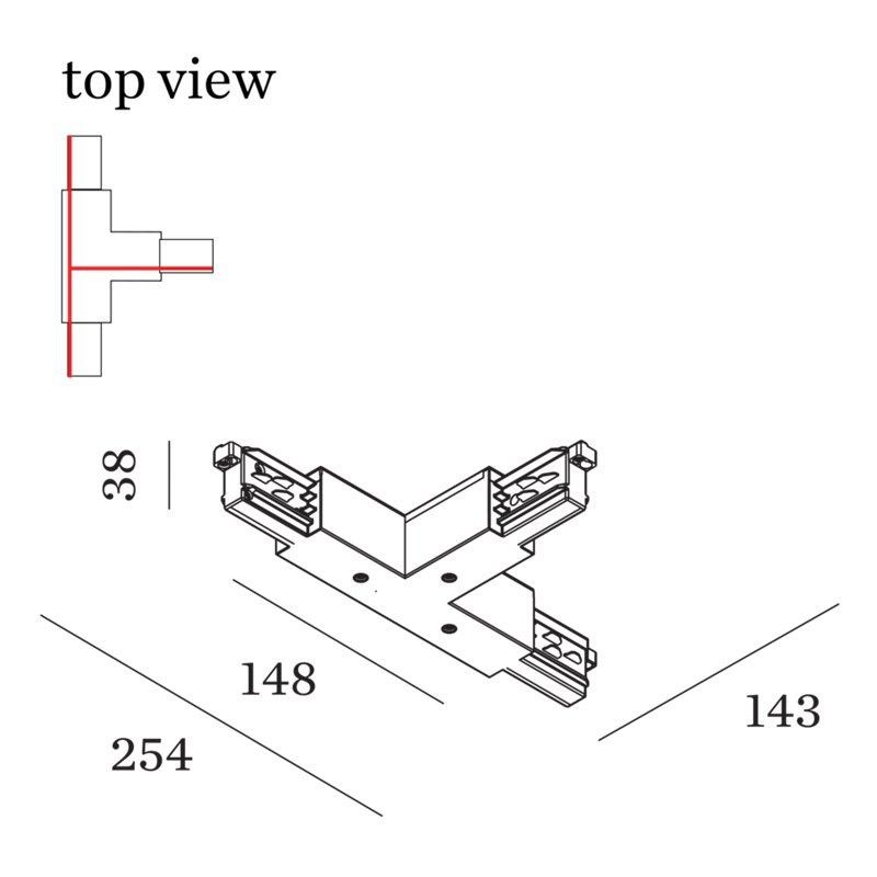 Wever & Ducré T-Connector 2.0 3-Phase Track
