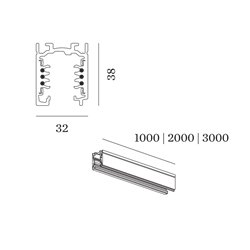 Wever & Ducré Track Profile 3M 3-Phase Track | Surface/Suspended