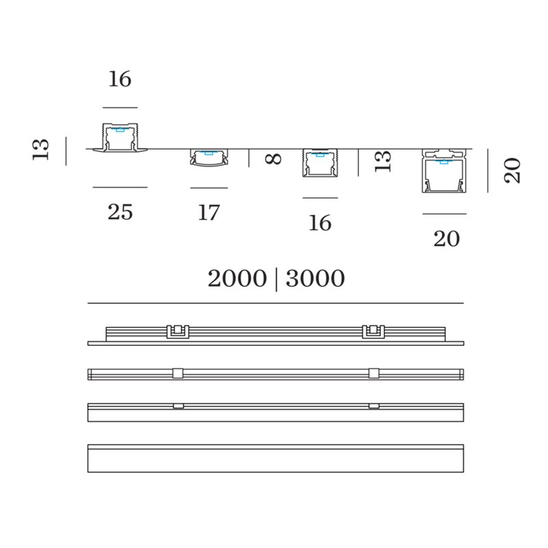 Wever & Ducré Ilane LED COB Strip IP20 3.0M 10W/M 800 lm/M LED strip