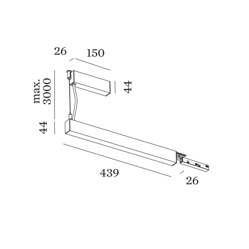 Wever & Ducré In Line Driver 150W Strex System | Suspended