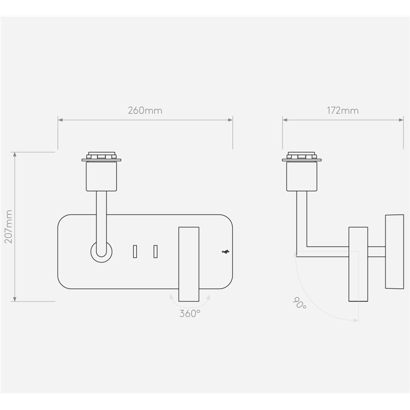 Astro Side by Side USB C | Wandlamp