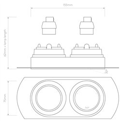 Astro Trimless Round Twin Adjustable | Recessed spot