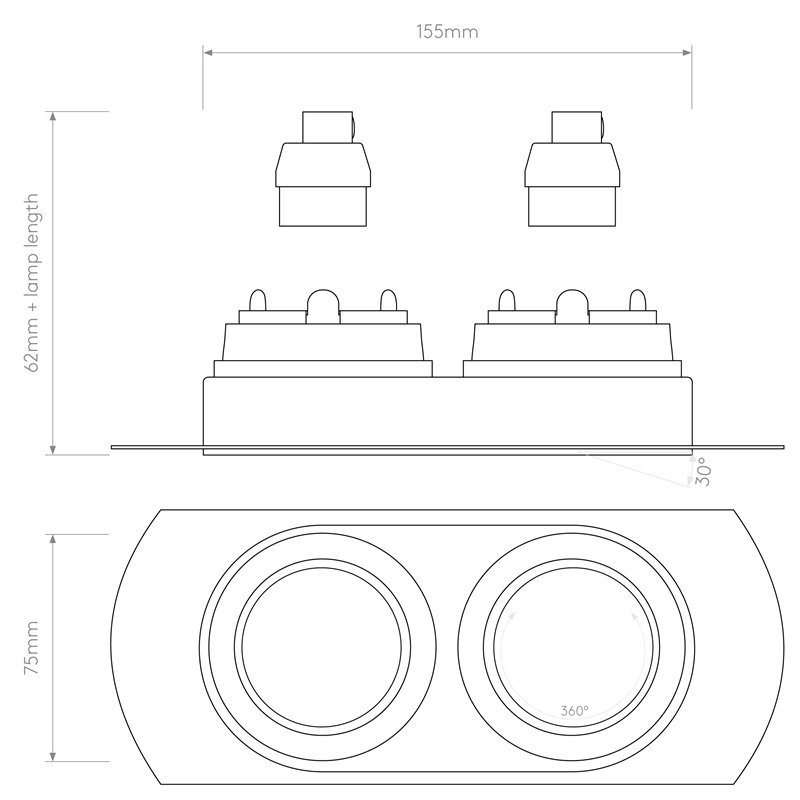 Astro Trimless Round Twin Adjustable | Inbouwspot