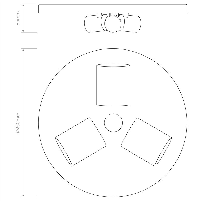 Astro 3-Way Plate | Plafondlamp