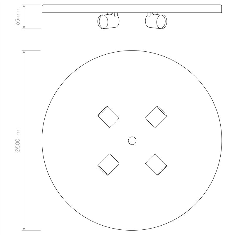 Astro 4-Way Plate | Plafondlamp