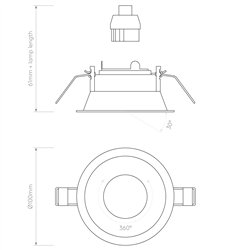 Astro Minima Slimline Round Adjustable Fire-Rated | Recessed spot