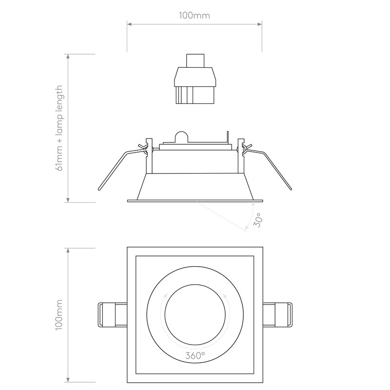 Astro Minima Slimline Square Adjustable Fire-Rated | Inbouwspot