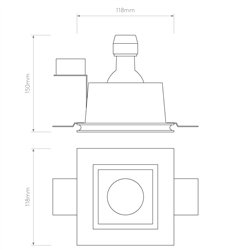 Astro Blanco Square Fixed | Recessed spot