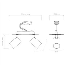 Astro Ascoli Twin Recessed | Ceiling lamp