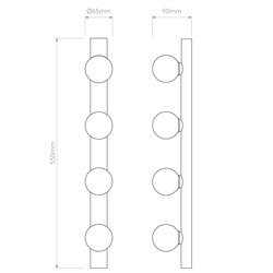 Astro Cabaret 4 II | Wall lamp