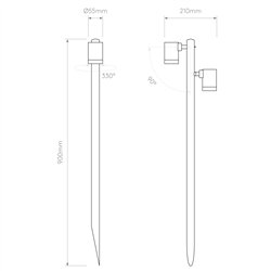 Astro Bayville Spike Spot 900 Twin | Floor lamp