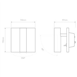Astro Enna Square Switched LED | Wall lamp