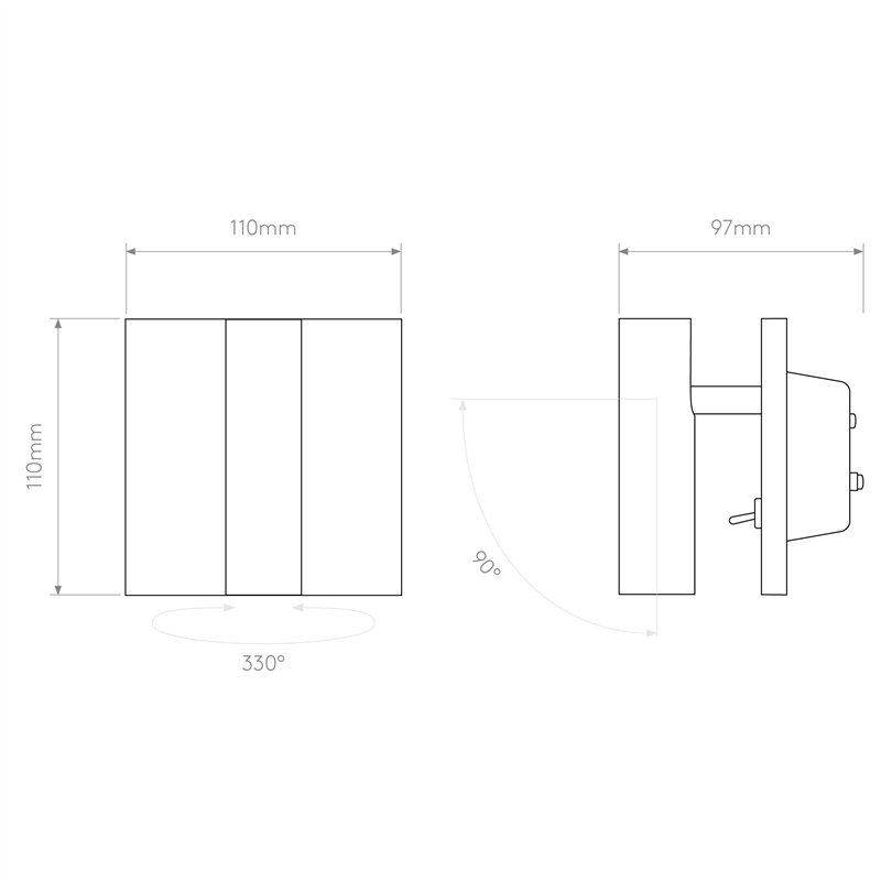 Astro Enna Square Switched LED | Wandlamp