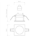 Astro Pinhole Slimline Square Fixed Fire-Rated IP65 | Inbouwspot
