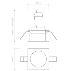 Astro Pinhole Slimline Square Fixed Fire-Rated IP65 | Recessed spot